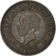 Haïti, Geffrard, 5 Centimes, 1863, Heaton, Bronze, TTB, KM:39 - Haïti