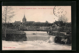 CPA St-Cyr-du-Vaudreuil, Vue Sur L`Eglise Et Les Chutes  - Le Vaudreuil