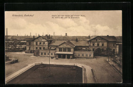 AK Bitterfeld, Vorplatz Am Bahnhof Aus Der Vogelschau  - Bitterfeld