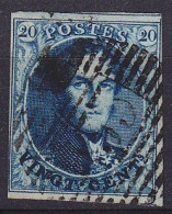 Belgique - N°4 - 20c Bleu (4 Marges) Oblit. P33 DINANT - 1849-1850 Medaglioni (3/5)