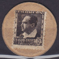 Espagne - Timbre-monnaie 5cts Brun (type Du N°498) - Postage-Revenue Stamps