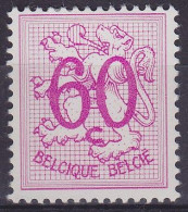 Belgique - N°1370P2 * 60c Lilas Vif (papier Blanc) - 1951-1975 Heraldischer Löwe (Lion Héraldique)