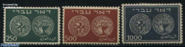 Israel 1948 Definitives 3v NO TAB, Mint NH, Various - Money On Stamps - Nuevos (con Tab)