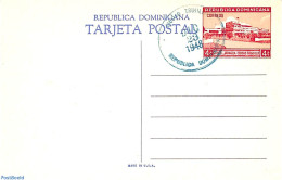 Dominican Republic 1948 Illustrated Postcard 5c, Unused With Postmark, Used Postal Stationary, Various - Hotels - Settore Alberghiero & Ristorazione