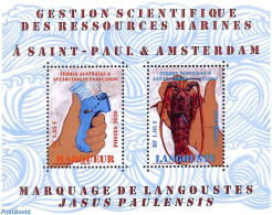 French Antarctic Territory 2020 Langouste Jasus Paulensis S/s, Mint NH, Nature - Shells & Crustaceans - Ungebraucht