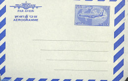 India 1968 Aerogramme 25p, Blue, Unused Postal Stationary - Lettres & Documents