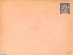 Ivory Coast 1900 Envelope 25c, With Control Number, Unused Postal Stationary - Lettres & Documents