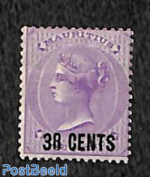 Mauritius 1878 38 CENTS On 9d, Stamp Out Of Set, Unused (hinged) - Maurice (1968-...)