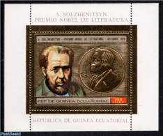 Equatorial Guinea 1974 Nobel Prize Winner S/s, Gold, Mint NH, History - Nobel Prize Winners - Art - Authors - Prix Nobel