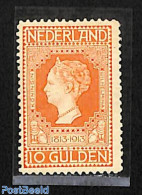 Netherlands 1913 10 Gulden, Almost MNH , Unused (hinged) - Nuevos