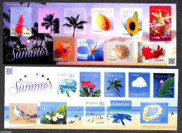 Japan 2020 Summer Greetings 20v (2 M/s) S-a, Mint NH, Nature - Birds - Flowers & Plants - Fruit - Shells & Crustaceans - Nuovi