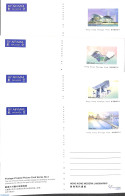 Hong Kong 1997 Landmark Set Illustrated Postcards (4 Cards), Unused Postal Stationary, Art - Bridges And Tunnels - Mod.. - Briefe U. Dokumente