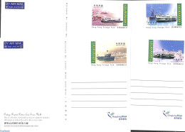 Hong Kong 1998 Illustrated Postcard Set Ships (4 Cards), Unused Postal Stationary, Transport - Ships And Boats - Lettres & Documents