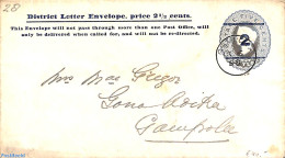 Sri Lanka (Ceylon) 1898 District Letter Envelope, Used, Used Postal Stationary - Sri Lanka (Ceylan) (1948-...)