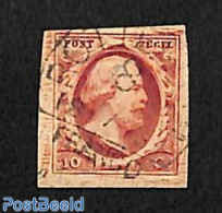 Netherlands 1852 10, Plate IV, ROTTERDAM-C, Used Or CTO - Used Stamps