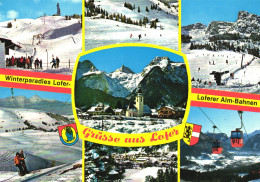 LOFER, SALZBURG, MULTIPLE VIEWS, ARCHITECTURE, SKI RESORT, CHURCH, CABLE CAR, EMBLEM, AUSTRIA, POSTCARD - Lofer