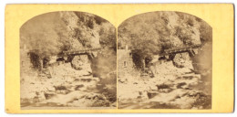 Stereo-Fotografie Unbekannter Fotograf, Ansicht Bodetal, Flusspartie Mit Dem Jungfernbrunnen  - Stereoscopic