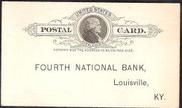 USA Postal Stationery Scott UX 9 Ca 1890 The Western National Bank To Fourth National Bank - ...-1900