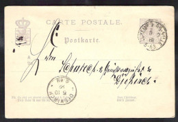 LUXEMBOURG Postal Stationery Mi. P 30 Sent 1882 From Luxemburg-Ville To Diekirch - Enteros Postales