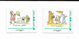 2 Timbres 2020 C'est Un Garçon C'est Une Fille ** Classeur Rouge - Unused Stamps