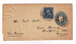 Postal Stationery USA New York Pour Frankfurt Germany Deutschland Benjamin Franklin One Cent - ...-1900