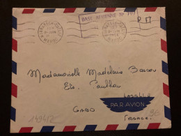 LETTRE En FM BASE AERIENNE N°707 OBL.MEC. 2 JUIN 1956 MARRAKECH-GUELIZ - Militaire Luchtpost