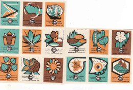 Czech Republic, 15 X Matchbox Labels, Agricultural Purchasing And Supply Company - Livestock, Plants, Seeds, Machinery - Boites D'allumettes - Etiquettes