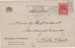 * NETHERLANDS > 1914 POSTAL HISTORY > Stationary Card From Rotterdam To Halle, Germany - Lettres & Documents