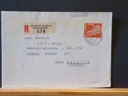 104/675  LETTRE  SUISSE  POUR ITALIE  RECOMM. - Briefe U. Dokumente