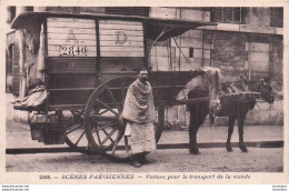 SCENES PARISIENNES - Voiture Pour Le Transport De La Viande BOUCHERIE LES ABATTOIRS DE PARIS - Artesanos De Páris