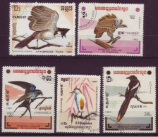 Asie - Kampuchea - Oiseaux  - 5 Timbres Différents - 7424 - Kampuchea