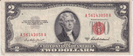 BILLETE DE ESTADOS UNIDOS DE 2 DOLLARS DEL AÑO 1953 LETRA A  (BANK NOTE) - Federal Reserve Notes (1928-...)