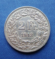 - SUISSE - 2 Francs - 1943 - Argent - - 2 Francs