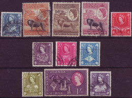 Europe - Angleterre Colonies - Kenya-Ugada-Tanganyka - Queen Elisabeth II - 11 Timbres Différents - 7454 - Kenya, Uganda & Tanganyika