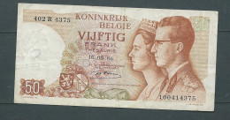 BILLET ROYAUME DE BELGIQUE . TRESORERIE . 50 FRANCS . 16-5-1966 - 402R4375- Laura 10331 - 50 Francos