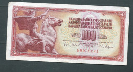 BILLET YOUGOSLAVIE : 100 DINARA 1.8.1965 - NM938043  - Laura 10334 - Jugoslawien