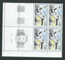 TAAF - N°150  - ALBATROS A BEC JAUNE - 4 BLOCS DE 4 - COIN DATE 25.8.89  OBLITERES EN MARGE - Used Stamps