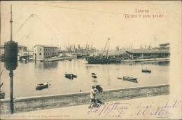 LIVORNO - DARSENA E PONTE GIRANTE - EDIZIONE MODIANO / FOTO MARZOCCHINI - SPEDITA 1901 (20880) - Livorno