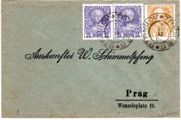 Österreich 1908, 6+Paar 2 H. Auf Brief M. 2-sprachigem K2 TREMLES STRMILOV - Covers & Documents