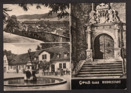 GRUSS AUS RUDOLSTADT - HEIDECKSBURG - PORTAL DER STADTKIRCHE  - CARTOLINA FG SPEDITA NEGLI ANNI 60 - Gotha