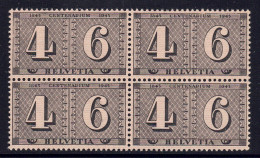 Suisse// Schweiz // 1940-1949 // 1943 // 100 Ans Des Timbres Postes Suisses Neuf** MNH En Bloc De 4 No. 258 - Neufs