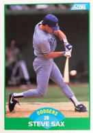 69 Steve Sax - Los Angeles Dodgers - Carte Score Baseball 1989 - Andere & Zonder Classificatie