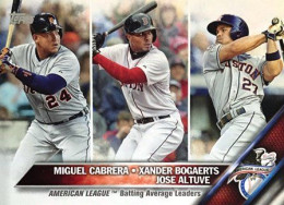29 Miguel Cabrera - Xander Bogaerts - Jose Altuve - Batting Average Leaders - Carte Topps Baseball 2016 - Sonstige & Ohne Zuordnung