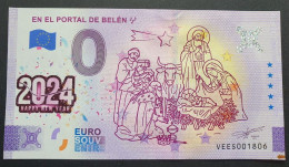 BILLETE 0 SELLADO 2024 Happy New Year Euro Souvenir 0 € ESPAÑA: VEES 2022-3 En El Portal De Belén - Otros & Sin Clasificación