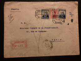 LR Pour La FRANCE TP 40c X2 + 25c OBL.23 JUN 33 CERTIFICADO MADRID + PARIS CACHETS DE FACTEUR - Covers & Documents