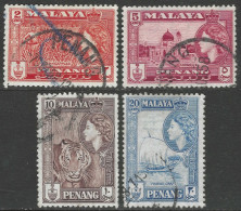 Penang (Malaysia). 1957 QEII. 4 Used Values To 20c. SG 45etc. M5126 - Penang