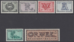 BELGIUM - 1943 - MNH/***- LUXE - ORVAL LETTRINES SIERLETTERS - COB 625-630 - Lot 26048 - Unused Stamps