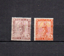 San Marino 1905 Old Set Definitive Stamps (Michel 32/33) MLH/MNH - Unused Stamps