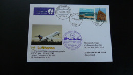 Premier Vol First Flight Wroclaw Poland To Frankfurt CRJ200 Lufthansa 2007 - Covers & Documents