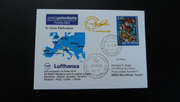 Premier Vol First Flight Vatican Barcelona Via Milano Airbus A319 Lufthansa 2009 - Briefe U. Dokumente